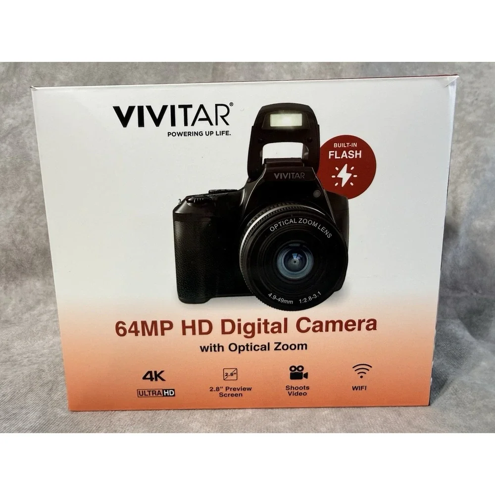 Vivitar - 4K (2160) Video Hybrid Optical Zoom Bridge Camera with Lens - Black